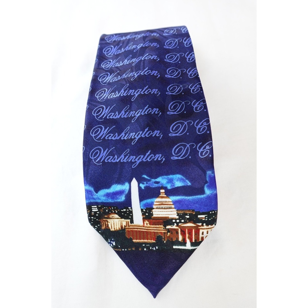 Washington DC Landmark‎ Tie Forever T Patriotic Novelty Necktie Blue Capitol